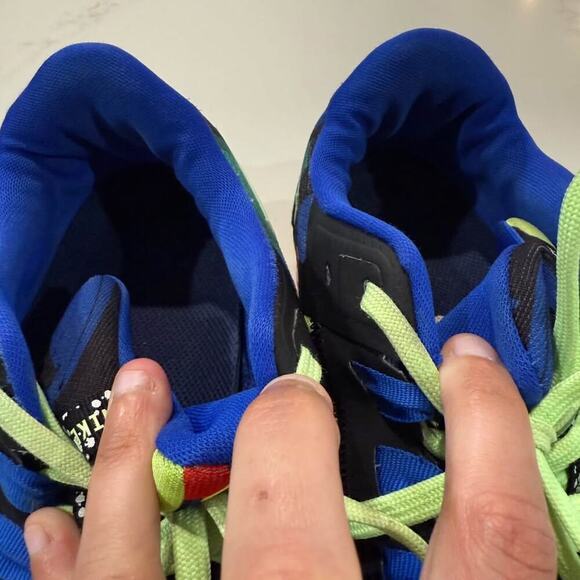 Nike Air Zoom Pegasus38 KellyAnna London Running Shoes Mens 10.5 Black/Lime/Blue - Picture 7 of 10